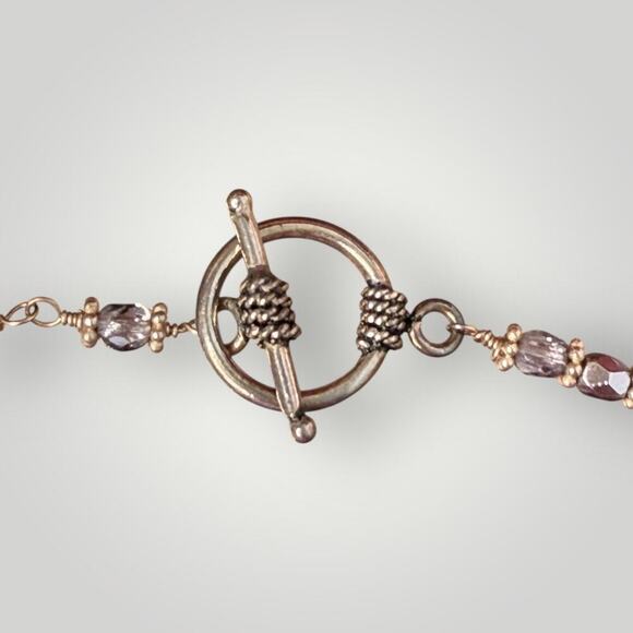 Sterling Silver Necklace & Earrings Set  Quartz Crystal Beads Vintage Handmade - Picture 5 of 11